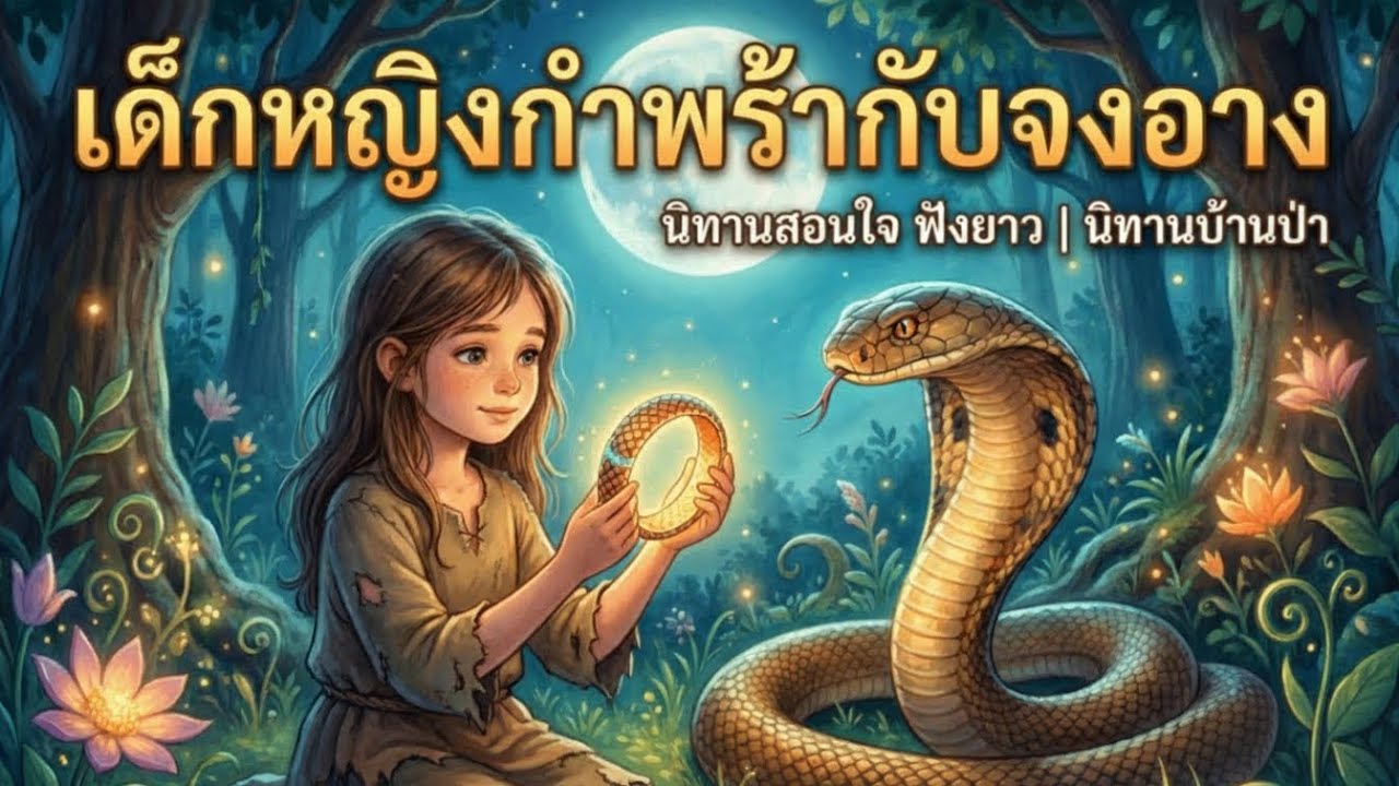 เด็กหญิงกำพร้ากับจงอาง  | นิทานสอนใจ ฟังยาว | นิทานบ้านป่า