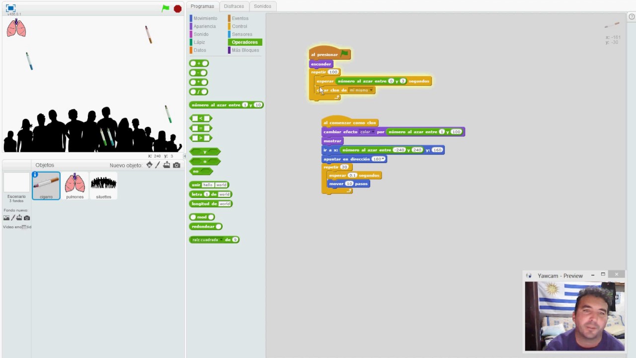 Juego con clones y control de cámara en Scratch 2 - YouTube