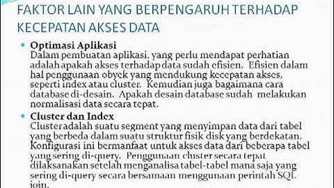 Teori Oracle Database 8 - Optimasi Query