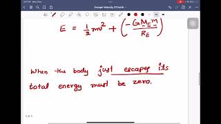 Escape velocity Class 11 Physics Derivation