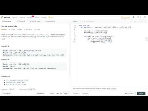 Leetcode 56 Merge Intervals - Python