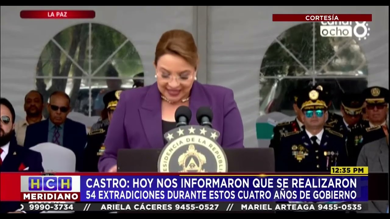 Presidenta Castro: "Ordeno que se organice y proceda la transición del nuevo gobierno de facto"