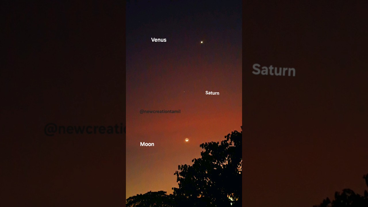 venus Saturn and moon West sky Smartphone photography 