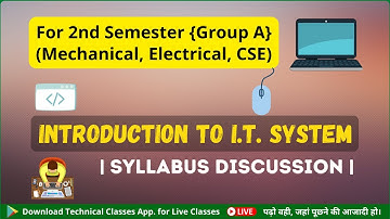Introduction to It System || 2nd Sem. || Gr -A(Mechanical, Electrical, CSE) || SBTE Polytechnic