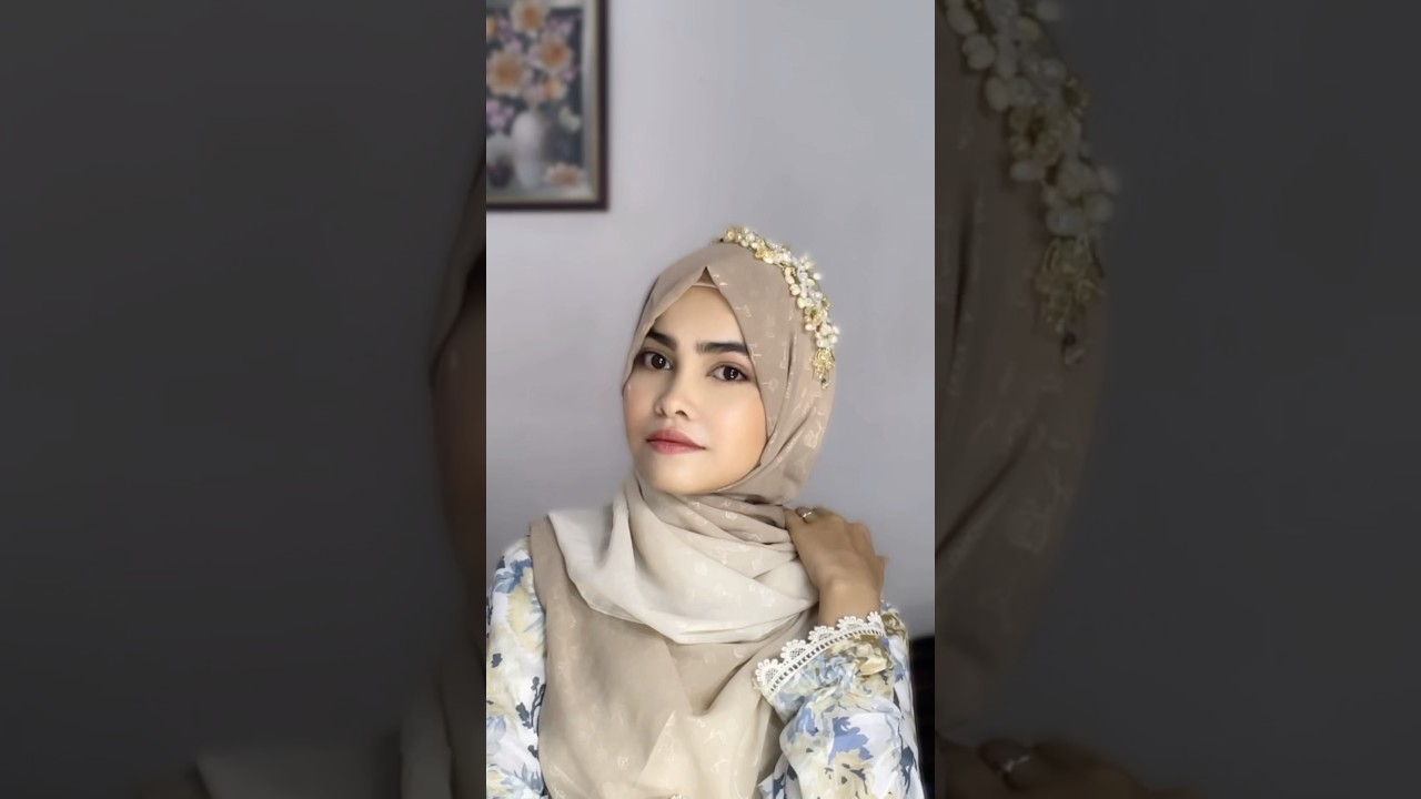 Hijab tutorial with headpiece| hijab tutorial with tiara | hijab style for function/party | 