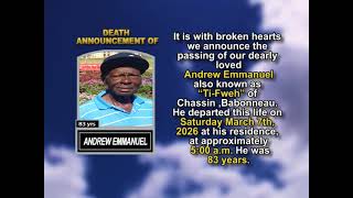 Andrew Emmanuel ~ Short Obituary