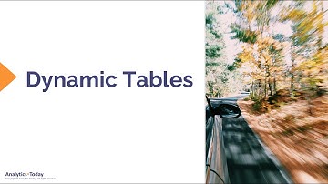 Introducing Dynamic Tables