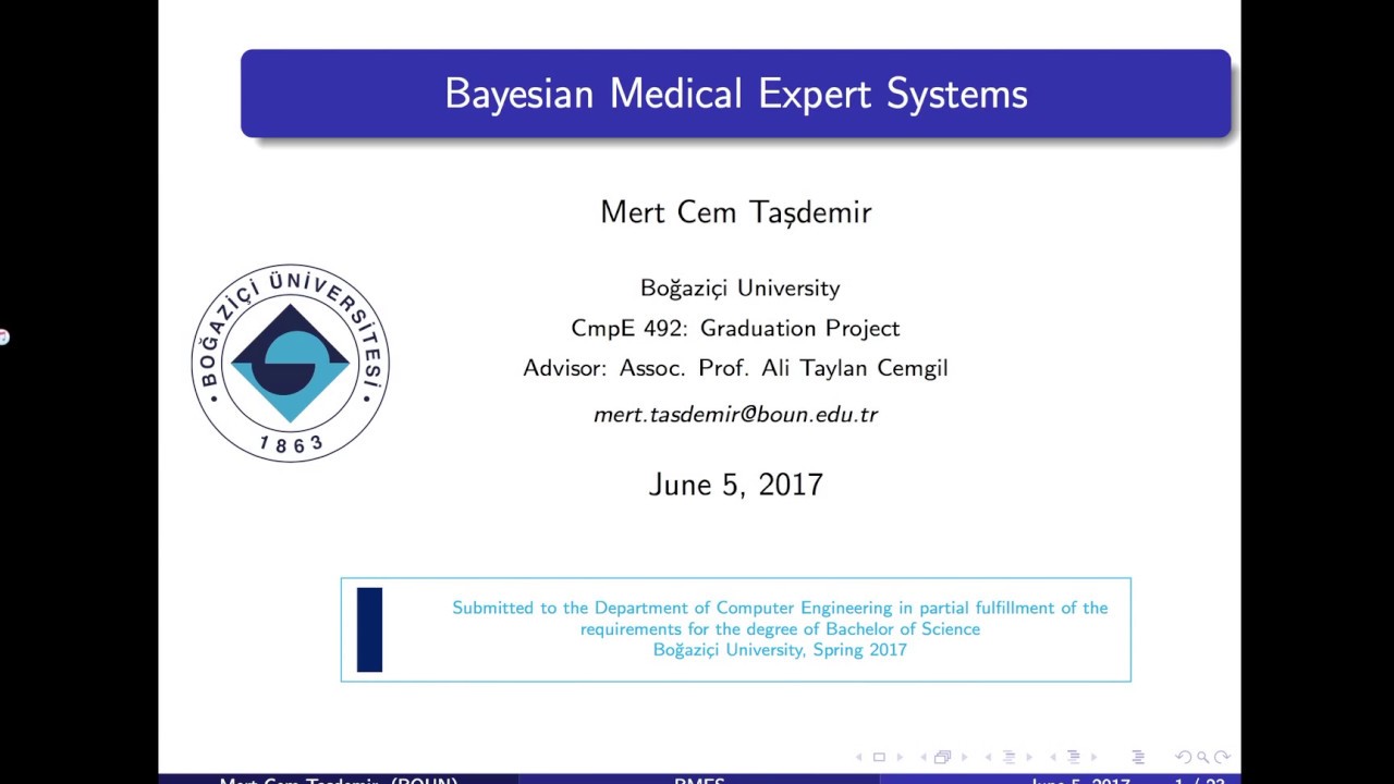 Boğaziçi University - BS Graduation Project - Bayesian Medical Expert Systems