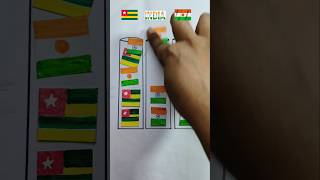 3 countries jhanda art on republic day 🇮🇳🇹🇬🇳🇪 #independenceday #indianflag #shortsfeed #shorts