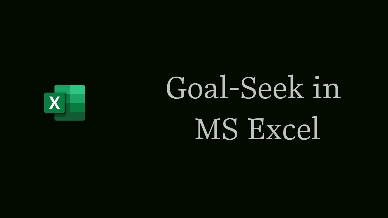 How to Use GoalSeek in Excel YouTube