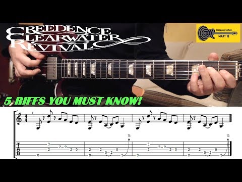 creedence-clearwater-revival-guitar-riffs---top-5---with-tab-/-sheet