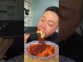 Ghost pepper noodles with extra spicy sauce and red pepper mad eme cry 🥹 #mukbang #spicy #shorts