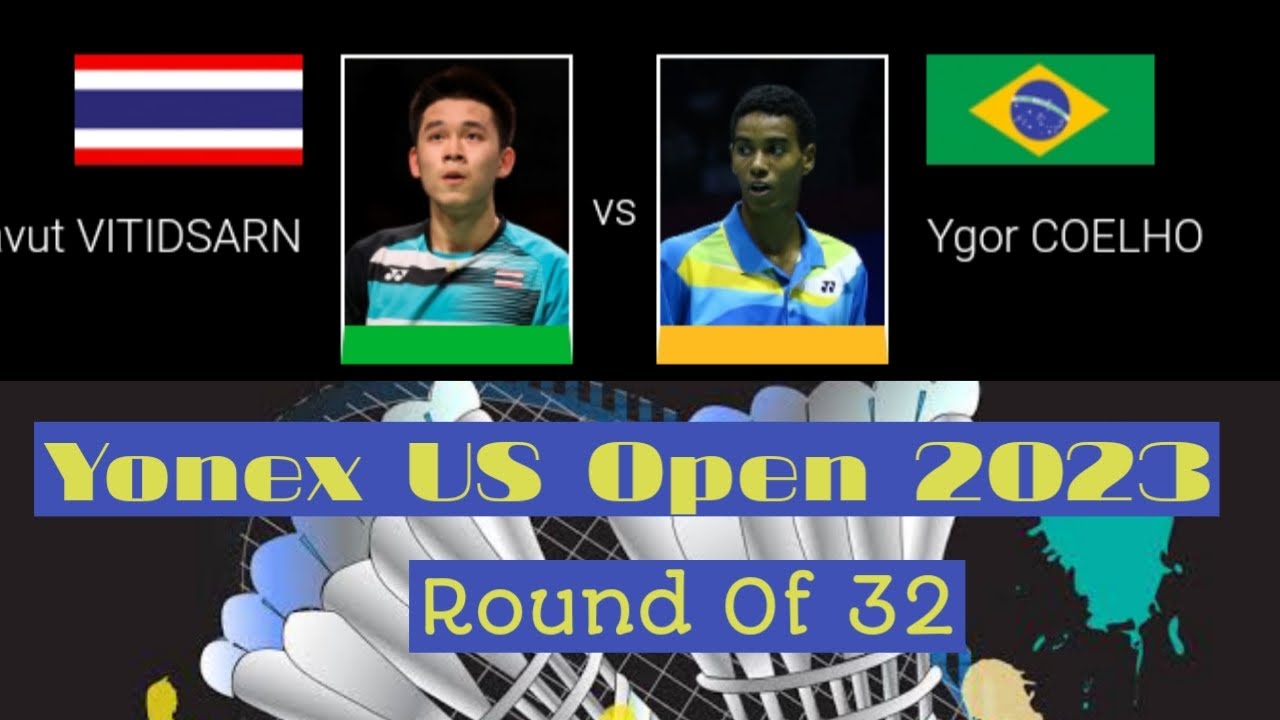Badminton US Open 2023 | Kunlavut Vitidsarn vs Ygor Coecho | Round Of 32