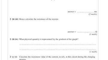 A Level Phyiscs: AQA: Year 13 Mock Exam Q2: Capacitors