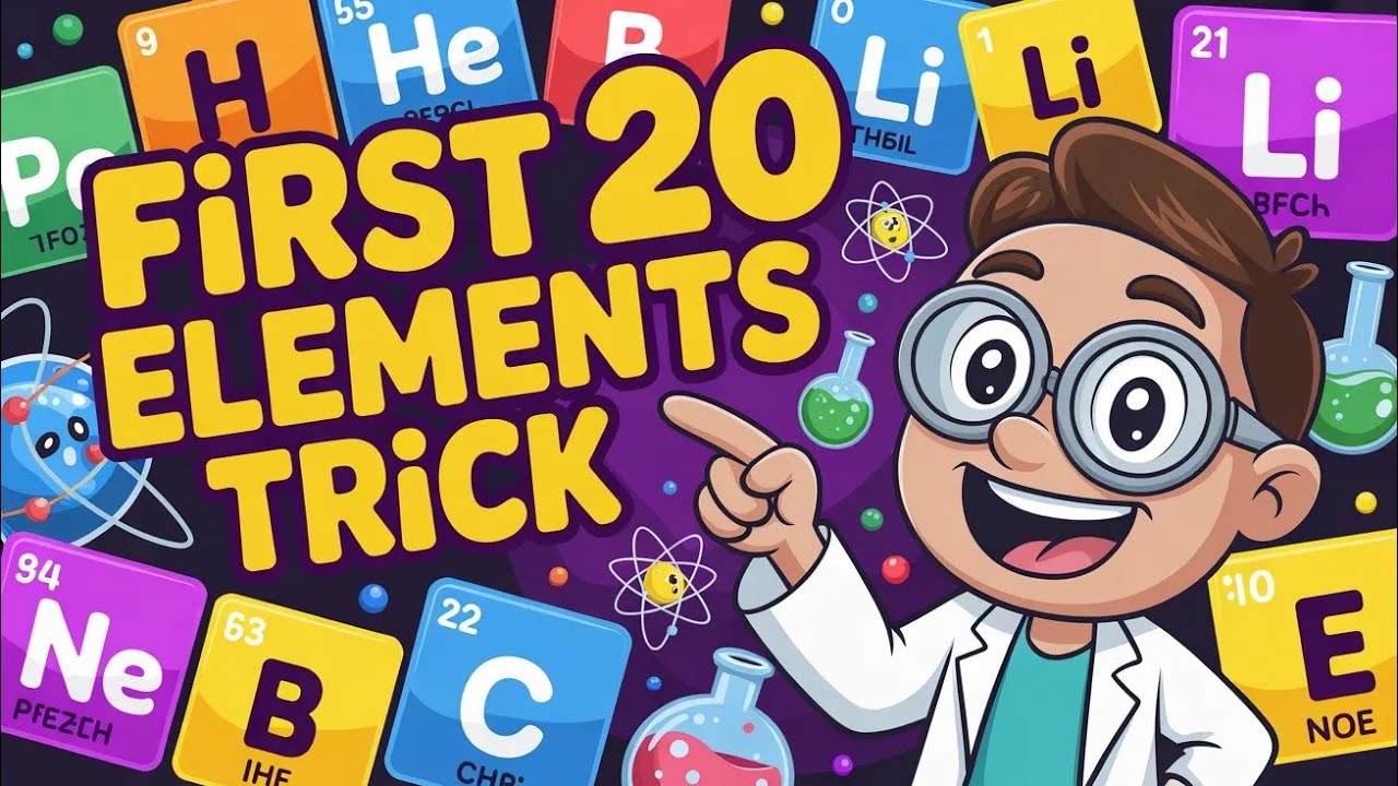 🔥 Learn First 20 Elements in 30 Seconds | Easy Chemistry Trick