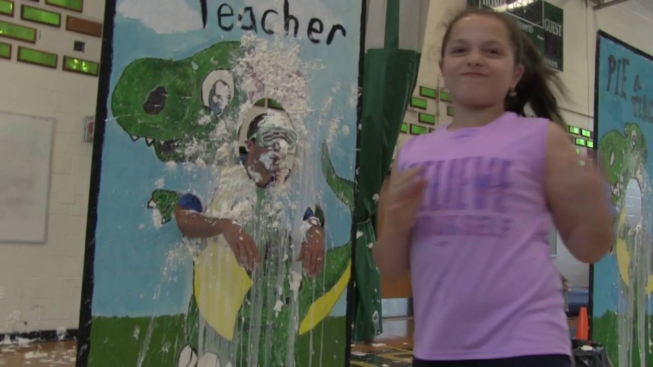 Students pie Rippowam Teachers in the Face! YouTube