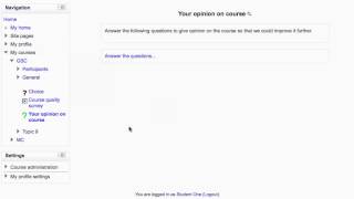 Moodle - Feedback activity