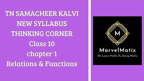 Thinking corner for class 10 Maths in Tamil & English Chapter 1 Relations & Functions  TNSCERT 2019