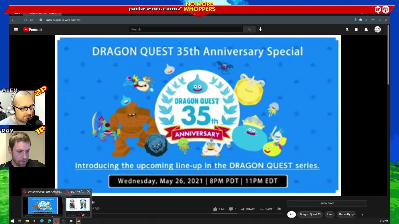 Livestream 5/26/21 - Dragon Quest Anniversary Special + Billion Road