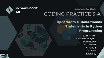 Mastering Python | Operational & Conditional Statements | Coding Practice 3a ccbp | #PythonCoding