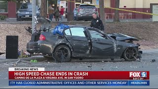 High-speed chase ends in crash