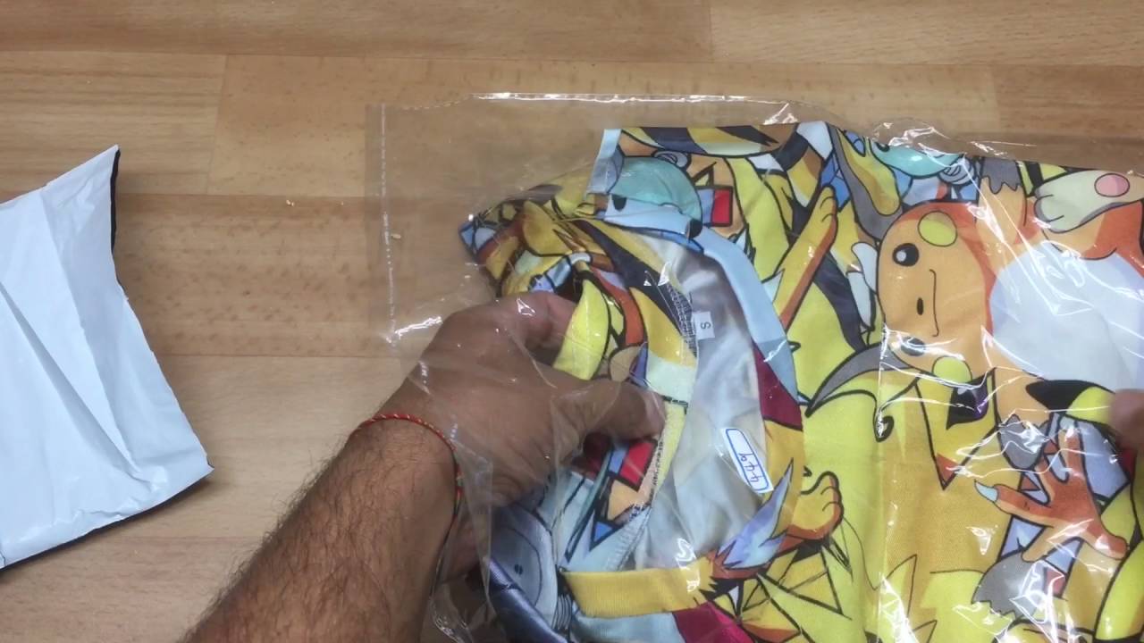 unboxing t-shirt pokemon go  aliexpress