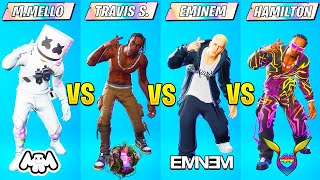 Fortnite Dance Battle of All Icon Series Skins (Eminem, Travis Scott, Lewis Hamilton, Bugha, Ninja)