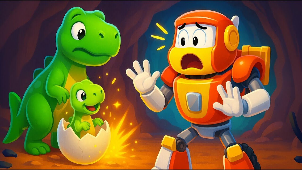 🦖 Hero Robot Police Car Helps Baby Dino Find His Family 🚔 | Robofuse