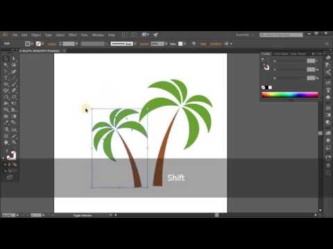 Simple palm icon. Tutorial Adobe Illustrator CC for beginners