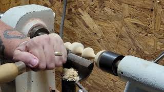 Turning A Simple Wooden Christmas Ornament On The Lathe! (346)