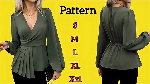 Sew a Stunning Wrap Blouse with Puff Sleeves ✂️| So Easy, Even Beginners Can Do It! 💯