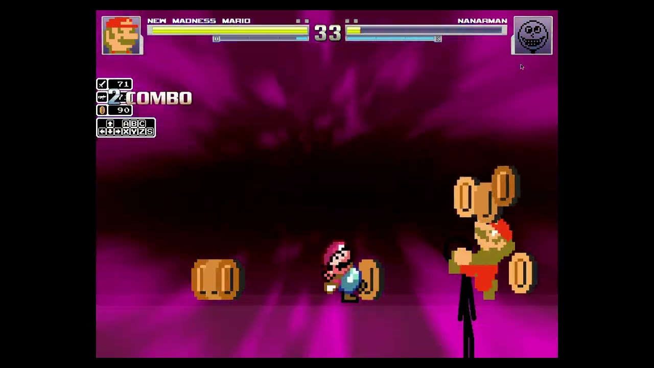 Mugen - New Madness Mario (1P) Vs Nanarman (AI Vs AI fight)