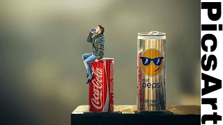 Miniature | Boy Sitting On Coke Can | Photo Manipulation | PicsArt Editing Tutorials