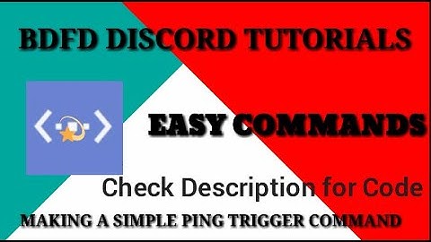 Easy Bot Ping Trigger Command BDFD | Ping bot for a Reply Easy Coding. Codes in Description!
