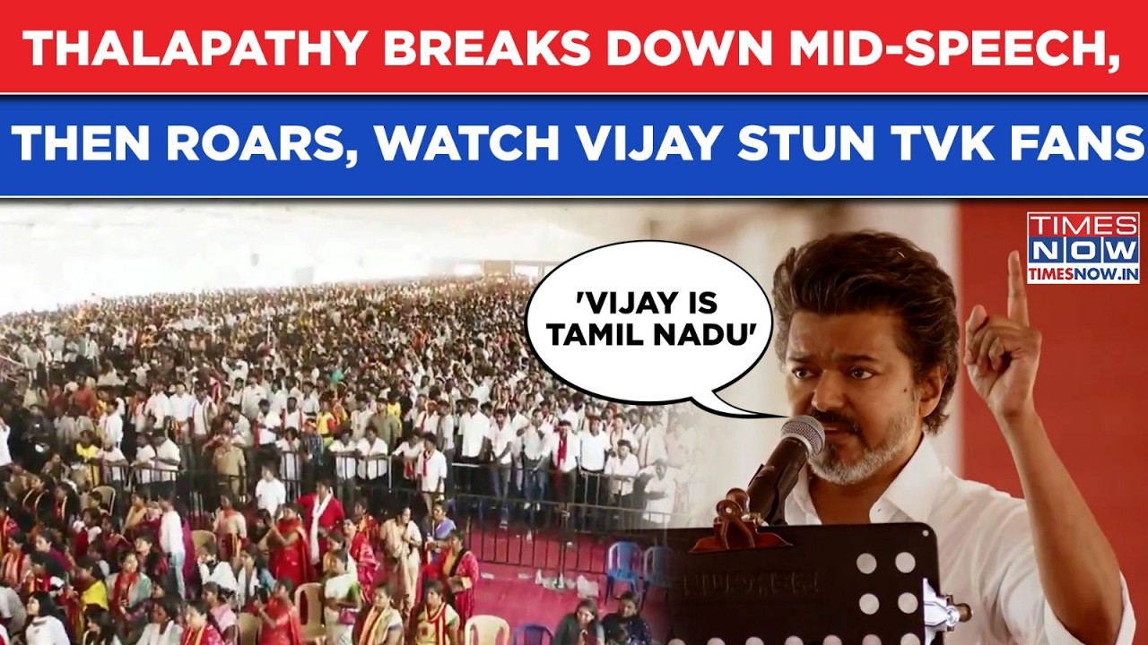 Watch Vijay In Tears Mid-Speech, Then Roar In Thalapathy Style To Dare DMK Ahead Of Tamil Nadu Polls