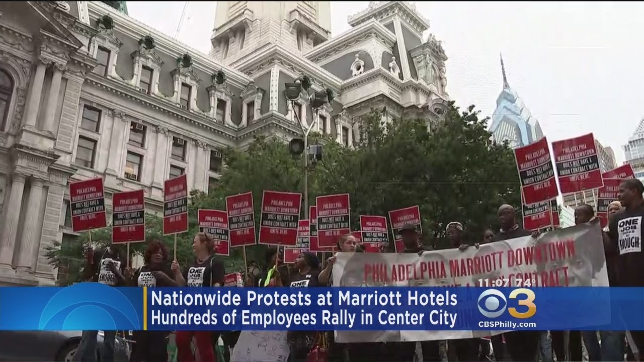 Marriott Employees Stage Protest In Philly