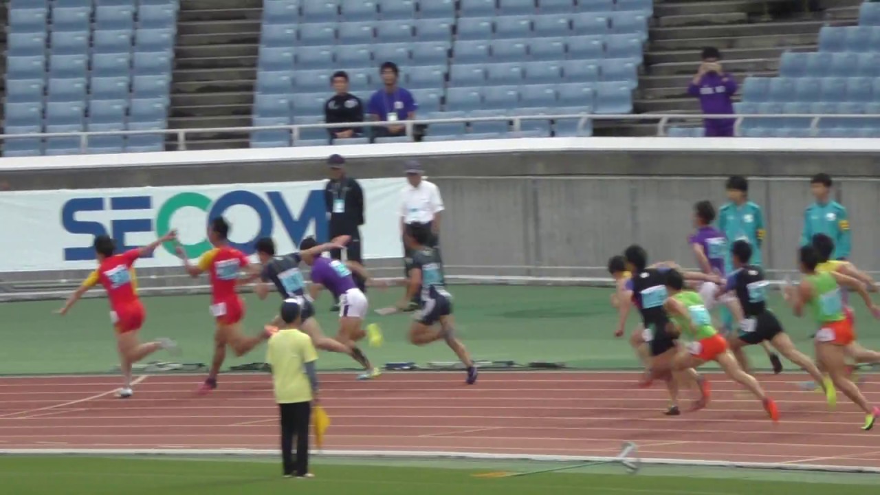 17 関東インカレ陸上 男子2部 4 100mr 決勝 Youtube