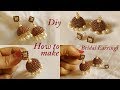 How to make Silk Thread stone Earrings at home||Silk thread jhumka earrings