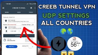 How To Setup CREEB TUNNEL VPN with all Country UDP Settings For Secure Browsing screenshot 4