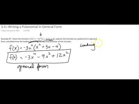 3.3.i Writing a Polynomial in General Form