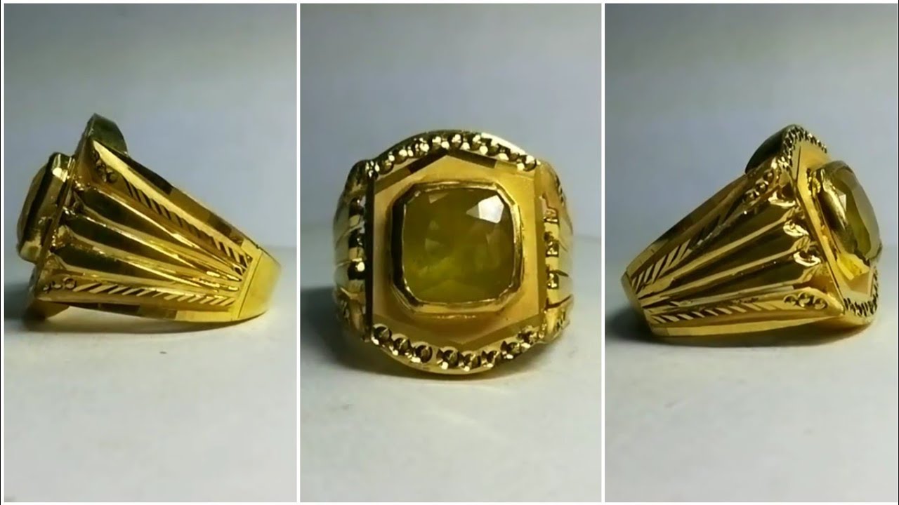 Pukhraj mens gold ring design , gemstones rings ,stones