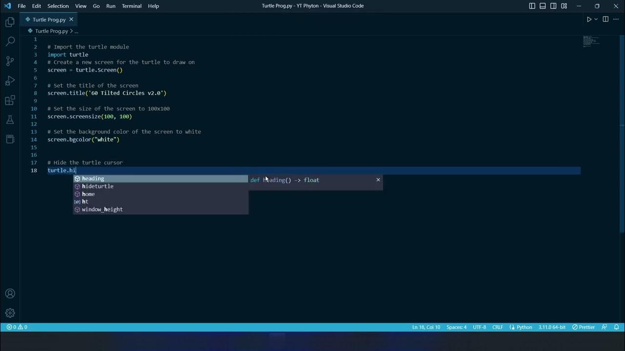 How to Draw 60 Tilted Circles in Python using Turtle Graphics - YouTube
