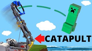 I Built a LEGO® Creeper CATAPULT!!! [Minecraft]