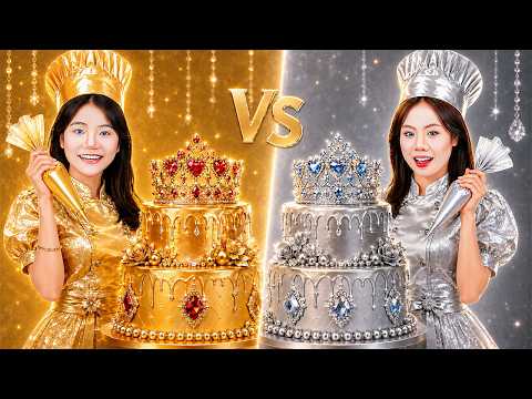 Gold Girl Vs Silver Girl In Cake Decorating Challenge!
