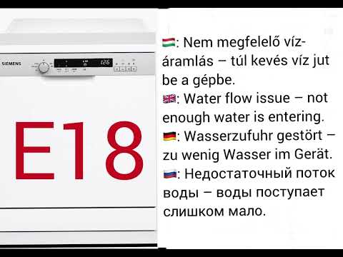 🔧 Siemens Dishwasher Error E18 – How to Fix | Water Supply Problem | (EN, HU, DE, RU) | Help4Error