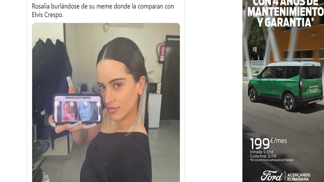 Rosalía reacciona al meme viral sobre su parecido con Elvis Crespo