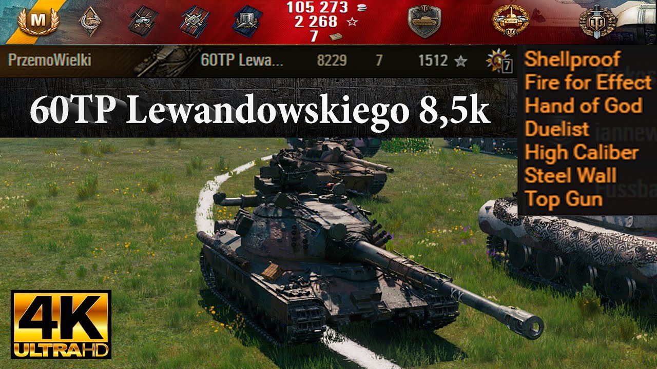 60TP Lewandowskiego video in Ultra HD 4K World of Tanks BM