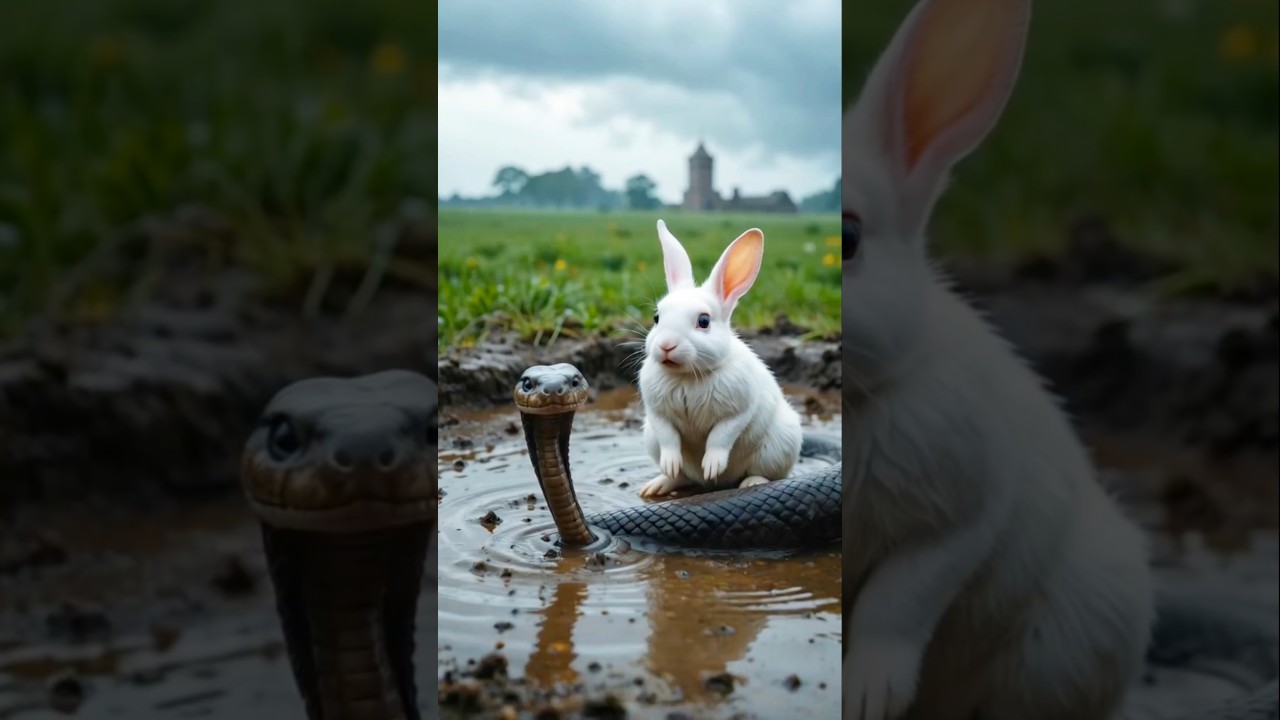 Respect Cat 🐱 Cat Saves a Rabbit From Snake 