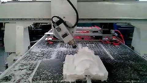 human face sculptures carving on EPS Foam with 4 axis CNC Wood Router machine