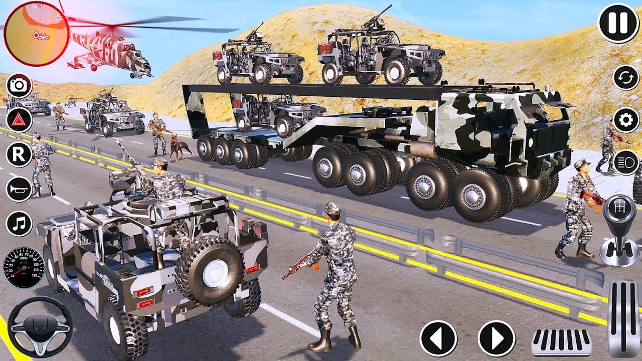 Army Heavy Vehicles Transporter Truck Game - Army Cargo Vehicle Transport - Android Gameplay